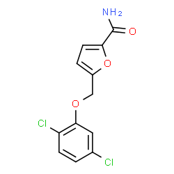 ChemSpider 2D Image | 5-[(2,5-Dichlorophenoxy)methyl]-2-furamide | C12H9Cl2NO3