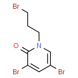 ChemSpider 2D Image | 3,5-Dibromo-1-(3-bromopropyl)-2(1H)-pyridinone | C8H8Br3NO