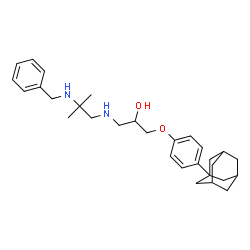 ChemSpider 2D Image | 1-[4-(Adamantan-1-yl)phenoxy]-3-{[2-(benzylamino)-2-methylpropyl]amino}-2-propanol | C30H42N2O2