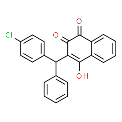 ChemSpider 2D Image | 3-[(4-Chlorophenyl)(phenyl)methyl]-4-hydroxy-1,2-naphthalenedione | C23H15ClO3