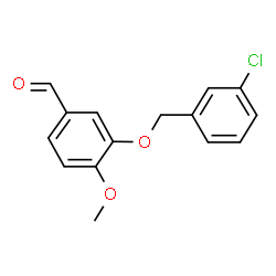 ChemSpider 2D Image | 3-(3-chloro-benzyloxy)-4-methoxy-benzaldehyde | C15H13ClO3