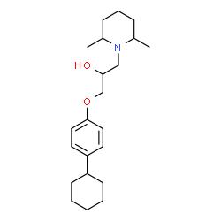 ChemSpider 2D Image | 1-(4-Cyclohexylphenoxy)-3-(2,6-dimethyl-1-piperidinyl)-2-propanol  | C22H35NO2