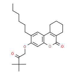 ChemSpider 2D Image | 3-(3,3-Dimethyl-2-oxobutoxy)-2-hexyl-7,8,9,10-tetrahydro-6H-benzo[c]chromen-6-one | C25H34O4