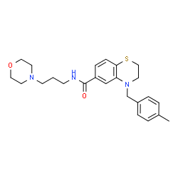 ChemSpider 2D Image | 4-(4-Methylbenzyl)-N-[3-(4-morpholinyl)propyl]-3,4-dihydro-2H-1,4-benzothiazine-6-carboxamide | C24H31N3O2S