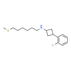 ChemSpider 2D Image | 3-(2-Fluorophenyl)-N-[6-(methylsulfanyl)hexyl]cyclobutanamine | C17H26FNS