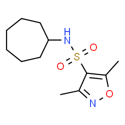 ChemSpider 2D Image | N-Cycloheptyl-3,5-dimethyl-1,2-oxazole-4-sulfonamide | C12H20N2O3S