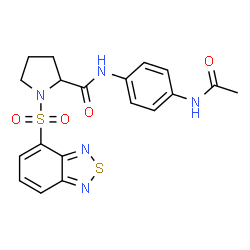 ChemSpider 2D Image | N-(4-Acetamidophenyl)-1-(2,1,3-benzothiadiazol-4-ylsulfonyl)prolinamide | C19H19N5O4S2
