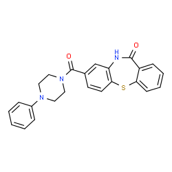 ChemSpider 2D Image | 8-[(4-Phenyl-1-piperazinyl)carbonyl]dibenzo[b,f][1,4]thiazepin-11(10H)-one | C24H21N3O2S