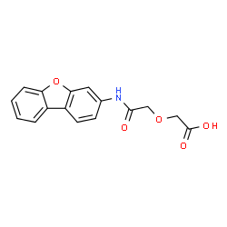 ChemSpider 2D Image | [2-(Dibenzo[b,d]furan-3-ylamino)-2-oxoethoxy]acetic acid | C16H13NO5
