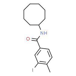 ChemSpider 2D Image | N-Cyclooctyl-3-iodo-4-methylbenzamide | C16H22INO