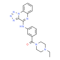 ChemSpider 2D Image | (4-Ethyl-1-piperazinyl)[3-(tetrazolo[1,5-a]quinoxalin-4-ylamino)phenyl]methanone | C21H22N8O