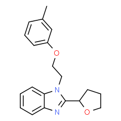 ChemSpider 2D Image | 1-[2-(3-Methylphenoxy)ethyl]-2-(tetrahydro-2-furanyl)-1H-benzimidazole | C20H22N2O2