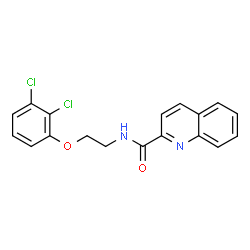 ChemSpider 2D Image | N-[2-(2,3-Dichlorophenoxy)ethyl]-2-quinolinecarboxamide | C18H14Cl2N2O2