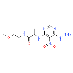 ChemSpider 2D Image | N~2~-(6-Hydrazino-5-nitro-4-pyrimidinyl)-N-(2-methoxyethyl)alaninamide | C10H17N7O4