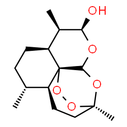 ChemSpider 2D Image | (1R,4S,5R,8S,9R,10S,12R,13R)-1,5,9-Trimethyl-11,14,15,16-tetraoxatetracyclo[10.3.1.0~4,13~.0~8,13~]hexadecan-10-ol | C15H24O5