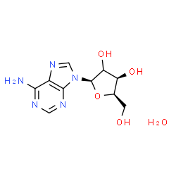 ChemSpider 2D Image | 9-[(2xi)-beta-D-threo-Pentofuranosyl]-9H-purin-6-amine hydrate (1:1) | C10H15N5O5