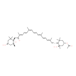 ChemSpider 2D Image | (3S,3'S,5R,5'R,6S,13cis)-3,5'-Dihydroxy-8-oxo-6',7'-didehydro-5,5',6,6',7,8-hexahydro-5,6-epoxy-beta,beta-caroten-3'-yl acetate | C42H58O6