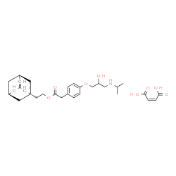 ChemSpider 2D Image | 2-[(3R,5S)-Adamantan-1-yl]ethyl {4-[2-hydroxy-3-(isopropylamino)propoxy]phenyl}acetate (2Z)-2-butenedioate (1:1) | C30H43NO8