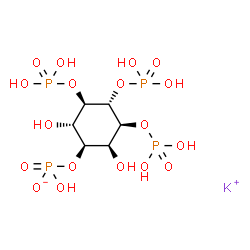ChemSpider 2D Image | Potassium (1S,2S,3R,4S,5S,6S)-2,6-dihydroxy-3,4,5-tris(phosphonooxy)cyclohexyl hydrogen phosphate | C6H15KO18P4