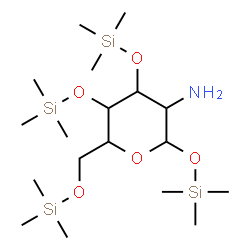 ChemSpider 2D Image | 2-Amino-2-deoxy-1,3,4,6-tetrakis-O-(trimethylsilyl)hexopyranose | C18H45NO5Si4