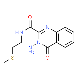 ChemSpider 2D Image | 3-Amino-N-[2-(methylsulfanyl)ethyl]-4-oxo-3,4-dihydro-2-quinazolinecarboxamide  | C12H14N4O2S