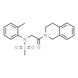 ChemSpider 2D Image | N-[2-(3,4-Dihydro-2(1H)-isoquinolinyl)-2-oxoethyl]-N-(2-methylphenyl)methanesulfonamide | C19H22N2O3S