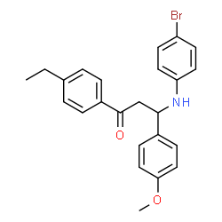 ChemSpider 2D Image | 3-(4-Bromoanilino)-1-(4-ethylphenyl)-3-(4-methoxyphenyl)-1-propanone | C24H24BrNO2