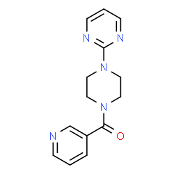ChemSpider 2D Image | 2-[4-(3-Pyridinylcarbonyl)-1-piperazinyl]pyrimidine | C14H15N5O