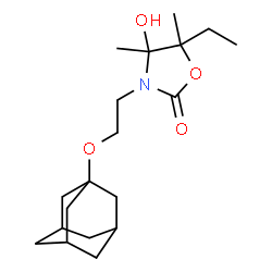 ChemSpider 2D Image | 3-[2-(Adamantan-1-yloxy)-ethyl]-5-ethyl-4-hydroxy-4,5-dimethyl-oxazolidin-2-one | C19H31NO4