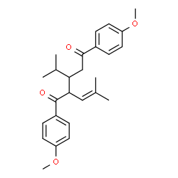 ChemSpider 2D Image | 3-Isopropyl-1,5-bis(4-methoxyphenyl)-2-(2-methyl-1-propenyl)-1,5-pentanedione | C26H32O4
