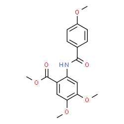 ChemSpider 2D Image | Methyl 4,5-dimethoxy-2-[(4-methoxybenzoyl)amino]benzoate | C18H19NO6