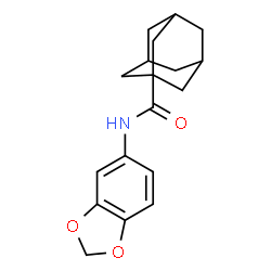 ChemSpider 2D Image | N-(1,3-Benzodioxol-5-yl)-1-adamantanecarboxamide | C18H21NO3