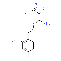 ChemSpider 2D Image | 4-Amino-N'-[(2-methoxy-4-methylbenzyl)oxy]-1,2,5-oxadiazole-3-carboximidamide | C12H15N5O3