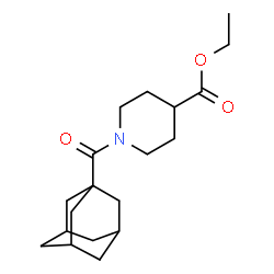 ChemSpider 2D Image | Ethyl 1-(1-adamantylcarbonyl)piperidine-4-carboxylate | C19H29NO3