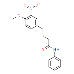ChemSpider 2D Image | 2-[(4-Methoxy-3-nitrobenzyl)sulfanyl]-N-phenylacetamide | C16H16N2O4S