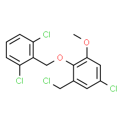 ChemSpider 2D Image | 5-Chloro-1-(chloromethyl)-2-[(2,6-dichlorobenzyl)oxy]-3-methoxybenzene | C15H12Cl4O2