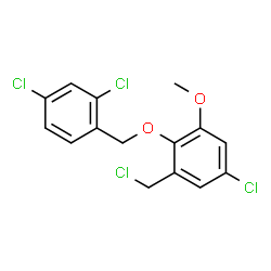 ChemSpider 2D Image | 5-Chloro-1-(chloromethyl)-2-[(2,4-dichlorobenzyl)oxy]-3-methoxybenzene | C15H12Cl4O2