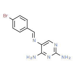 ChemSpider 2D Image | 5-[(E)-(4-Bromobenzylidene)amino]-2,4-pyrimidinediamine | C11H10BrN5
