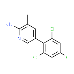 ChemSpider 2D Image | 3-Methyl-5-(2,4,6-trichlorophenyl)-2-pyridinamine | C12H9Cl3N2