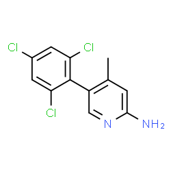 ChemSpider 2D Image | 4-Methyl-5-(2,4,6-trichlorophenyl)-2-pyridinamine | C12H9Cl3N2