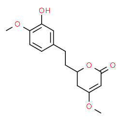 ChemSpider 2D Image | 6-[2-(3-Hydroxy-4-methoxyphenyl)ethyl]-4-methoxy-5,6-dihydro-2H-pyran-2-one | C15H18O5