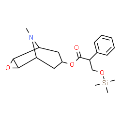 ChemSpider 2D Image | 9-Methyl-3-oxa-9-azatricyclo[3.3.1.0~2,4~]non-7-yl 2-phenyl-3-[(trimethylsilyl)oxy]propanoate | C20H29NO4Si