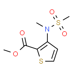 ChemSpider 2D Image | Methyl 3-[methyl(methylsulfonyl)amino]-2-thiophenecarboxylate | C8H11NO4S2