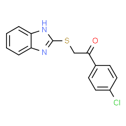 ChemSpider 2D Image | 2-(1H-Benzimidazol-2-ylsulfanyl)-1-(4-chlorophenyl)ethanone | C15H11ClN2OS
