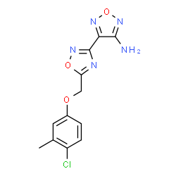 ChemSpider 2D Image | 4-{5-[(4-Chloro-3-methylphenoxy)methyl]-1,2,4-oxadiazol-3-yl}-1,2,5-oxadiazol-3-amine | C12H10ClN5O3