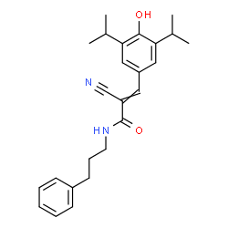 ChemSpider 2D Image | 2-Cyano-3-(4-hydroxy-3,5-diisopropylphenyl)-N-(3-phenylpropyl)acrylamide | C25H30N2O2