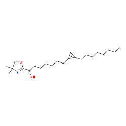 ChemSpider 2D Image | 1-Octyl-2-[7-hydroxy-7-(4,4-dimethyl-2-oxazolin-2-yl)heptyl]-cyclopropene | C23H41NO2