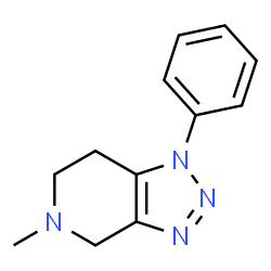 ChemSpider 2D Image | 1,2,3-Triazolo[4,5-c]pyridine, 4,5,6,7-tetrahydro-5-methyl-1-phenyl- | C12H14N4
