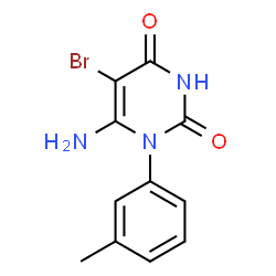 ChemSpider 2D Image | 6-Amino-5-bromo-1-(3-methylphenyl)-2,4(1H,3H)-pyrimidinedione | C11H10BrN3O2