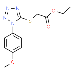 ChemSpider 2D Image | Ethyl 2-[[1-(4-methoxyphenyl)-1H-tetrazol-5-yl]thio]acetate | C12H14N4O3S